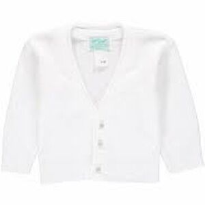 Julius Berger Classic White Baby Cardigan, V Neck | 18m EUC